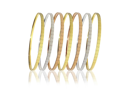 Three Tone Plated 7 Days Semanario Bangles